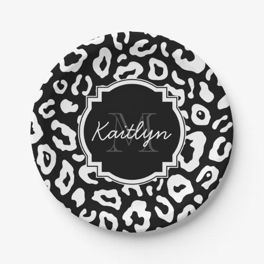 Leopard Print Papieren Bordje (Voorkant)