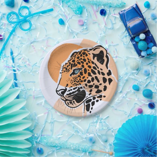 Leopard Print Party Borden Papieren Bordje (Feest)