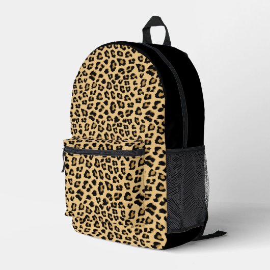 Leopard Print Patroon Bedrukte Rugzak (Achterkant Hoek Rechts)