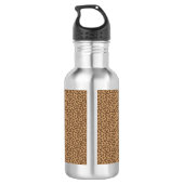 Leopard Print Patroon Bruin Waterfles (Achterkant)
