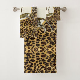 Leopard Print Patroon Elegant Palm Personal Bad Handdoek