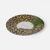 Leopard Print Patroon Elegant Palm Personal Papieren Bordje (Gekanteld)