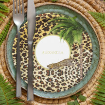 Leopard Print Patroon Elegant Palm Personal