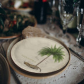 Leopard Print Patroon Elegant Palm Personal Papieren Bordje