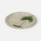 Leopard Print Patroon Elegant Palm Personal Papieren Bordje (Gekanteld)