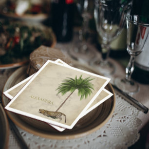 Leopard Print Patroon Elegant Palm Personal Servet