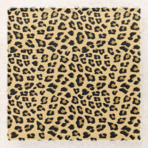 Leopard Print Patroon Glazen Onderzetter