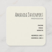 Leopard Print Patroon in Gouden en Zwarte Vierkant Vierkante Visitekaartje (Achterkant)