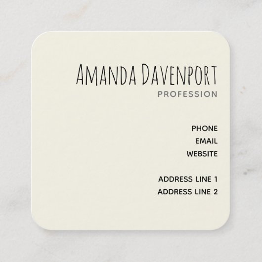 Leopard Print Patroon in Gouden en Zwarte Vierkant Vierkante Visitekaartje (Achterkant)