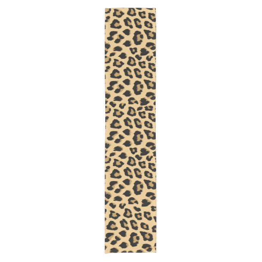 Leopard Print Patroon Korte Tafelloper (Voorkant)