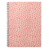 Leopard Print Patroon Living Coral White Notitieboek (Voorkant)