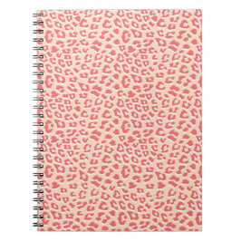 Leopard Print Patroon Living Coral White Notitieboek