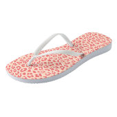 Leopard Print Patroon Living Coral White Teenslippers (Schuin)