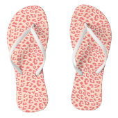 Leopard Print Patroon Living Coral White Teenslippers (Voetbed)