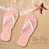 Leopard Print Patroon Living Coral White Teenslippers