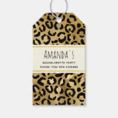 Leopard Print Patroon op gouden vrijgezellenfeest Cadeaulabel (Voorkant)