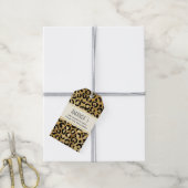 Leopard Print Patroon op gouden vrijgezellenfeest Cadeaulabel (Met Touw)