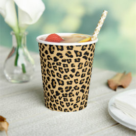 Leopard Print Patroon Papieren Bekers