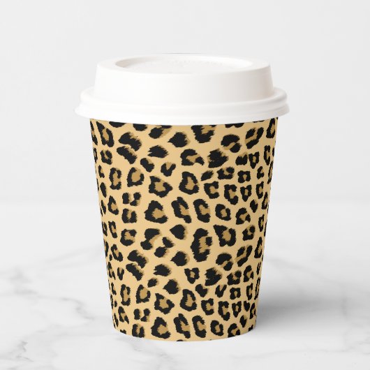 Leopard Print Patroon Papieren Bekers (Links)