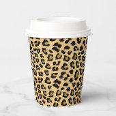 Leopard Print Patroon Papieren Bekers (Achterkant)