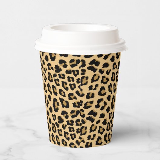 Leopard Print Patroon Papieren Bekers (Rechts)