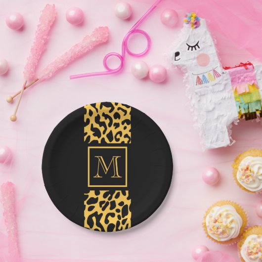 Leopard Print Patroon Papieren Bordje (Feest)