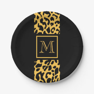 Leopard Print Patroon Papieren Bordje