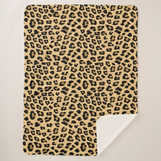 Leopard Print Patroon Sherpa Deken (Voorkant)
