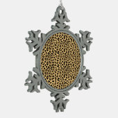 Leopard Print Patroon Tin Sneeuwvlok Ornament (Links)