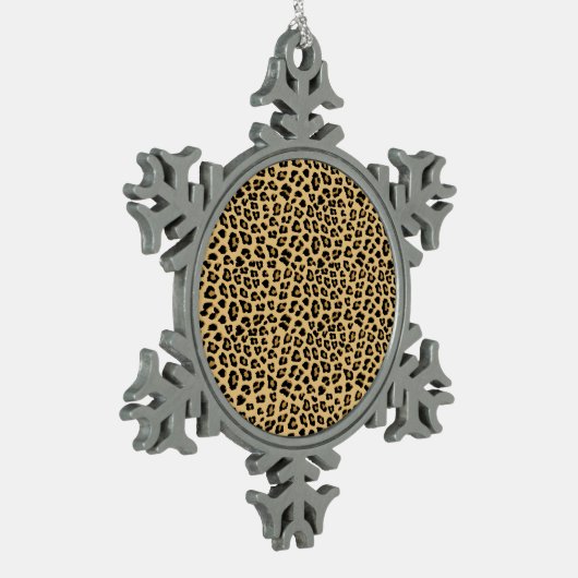 Leopard Print Patroon Tin Sneeuwvlok Ornament (Links)