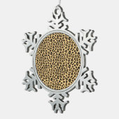 Leopard Print Patroon Tin Sneeuwvlok Ornament (Rechts)