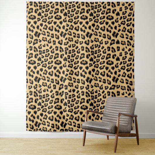 Leopard Print Patroon Wandkleed (In situ)