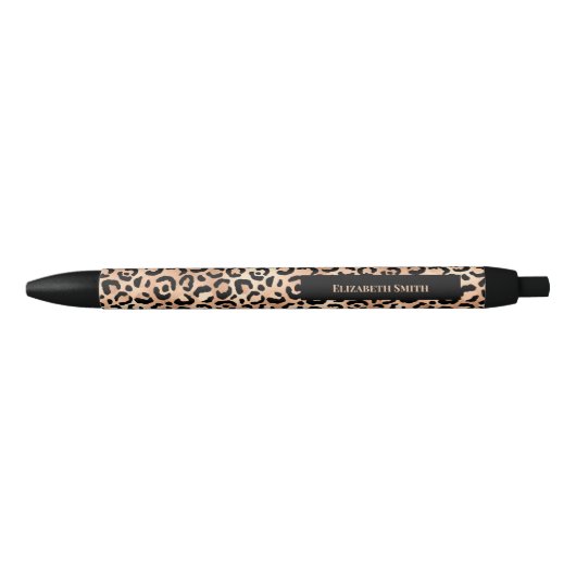 Leopard Print Patroon Zwarte Inkt Pen (Voorkant)