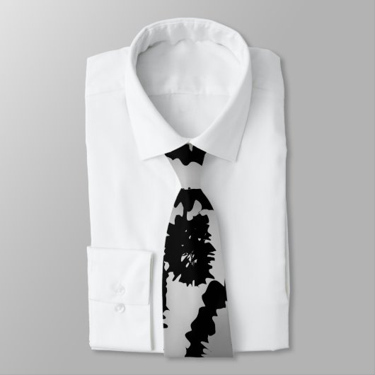 Leopard Print Pattern, Black and Grey. Stropdas (Gebonden)