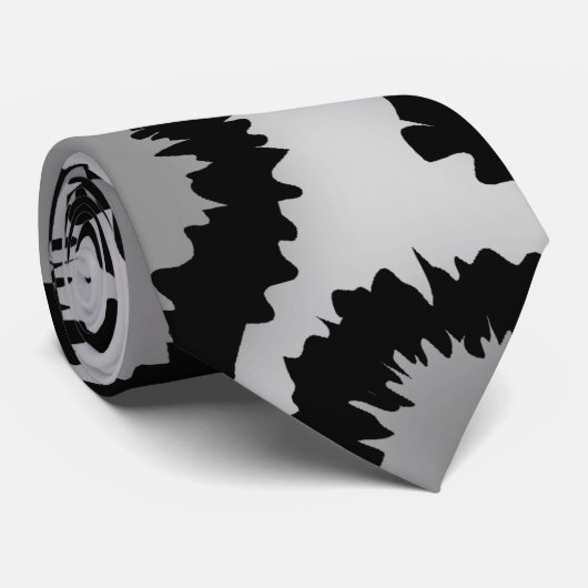 Leopard Print Pattern, Black and Grey. Stropdas (Opgerold)