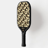 Leopard Print Pattern Black & Tan Light Brown Pickleball Paddle (Links)