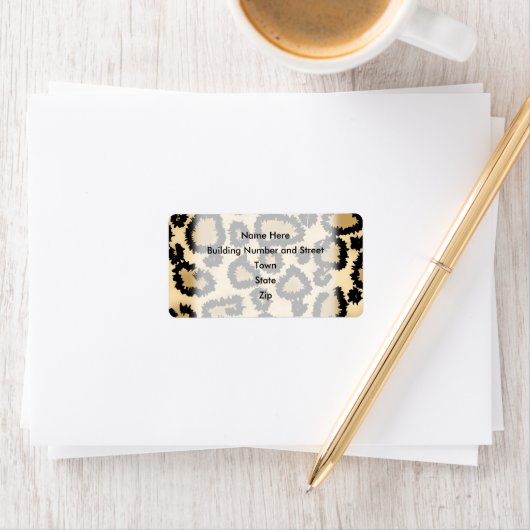 Leopard Print Pattern, Brown and Black. Etiket (Insitu)