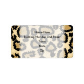 Leopard Print Pattern, Brown and Black. Etiket (Voorkant)