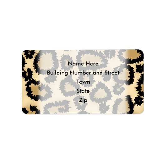 Leopard Print Pattern, Brown and Black. Etiket (Voorkant)