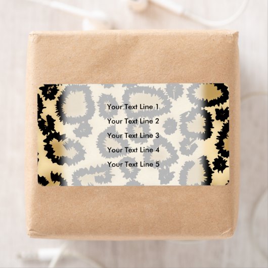 Leopard Print Pattern, Brown and Black. Etiket (Insitu)