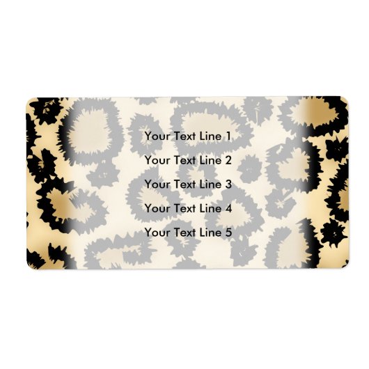 Leopard Print Pattern, Brown and Black. Etiket (Voorkant)