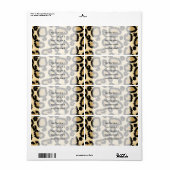 Leopard Print Pattern, Brown and Black. Etiket (Full Sheet)