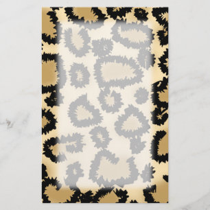 Leopard Print Pattern, Bruin en Zwart. Briefpapier