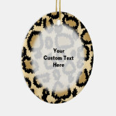 Leopard Print Pattern, Bruin en Zwart. Keramisch Ornament (Rechts)
