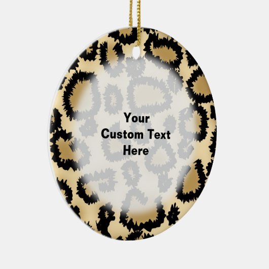 Leopard Print Pattern, Bruin en Zwart. Keramisch Ornament (Rechts)