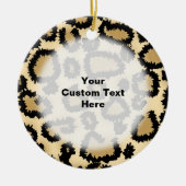 Leopard Print Pattern, Bruin en Zwart. Keramisch Ornament (Voorkant)
