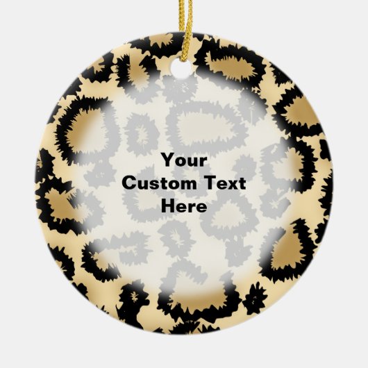 Leopard Print Pattern, Bruin en Zwart. Keramisch Ornament (Voorkant)