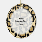 Leopard Print Pattern, Bruin en Zwart. Keramisch Ornament (Links)