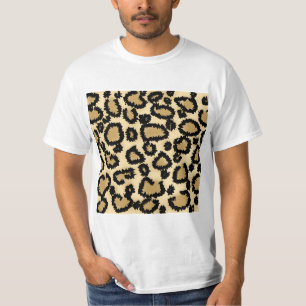 Leopard Print Pattern, Bruin en Zwart. T-shirt