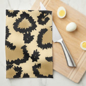 Leopard Print Pattern, Bruin en Zwart. Theedoek (Quarter Fold)